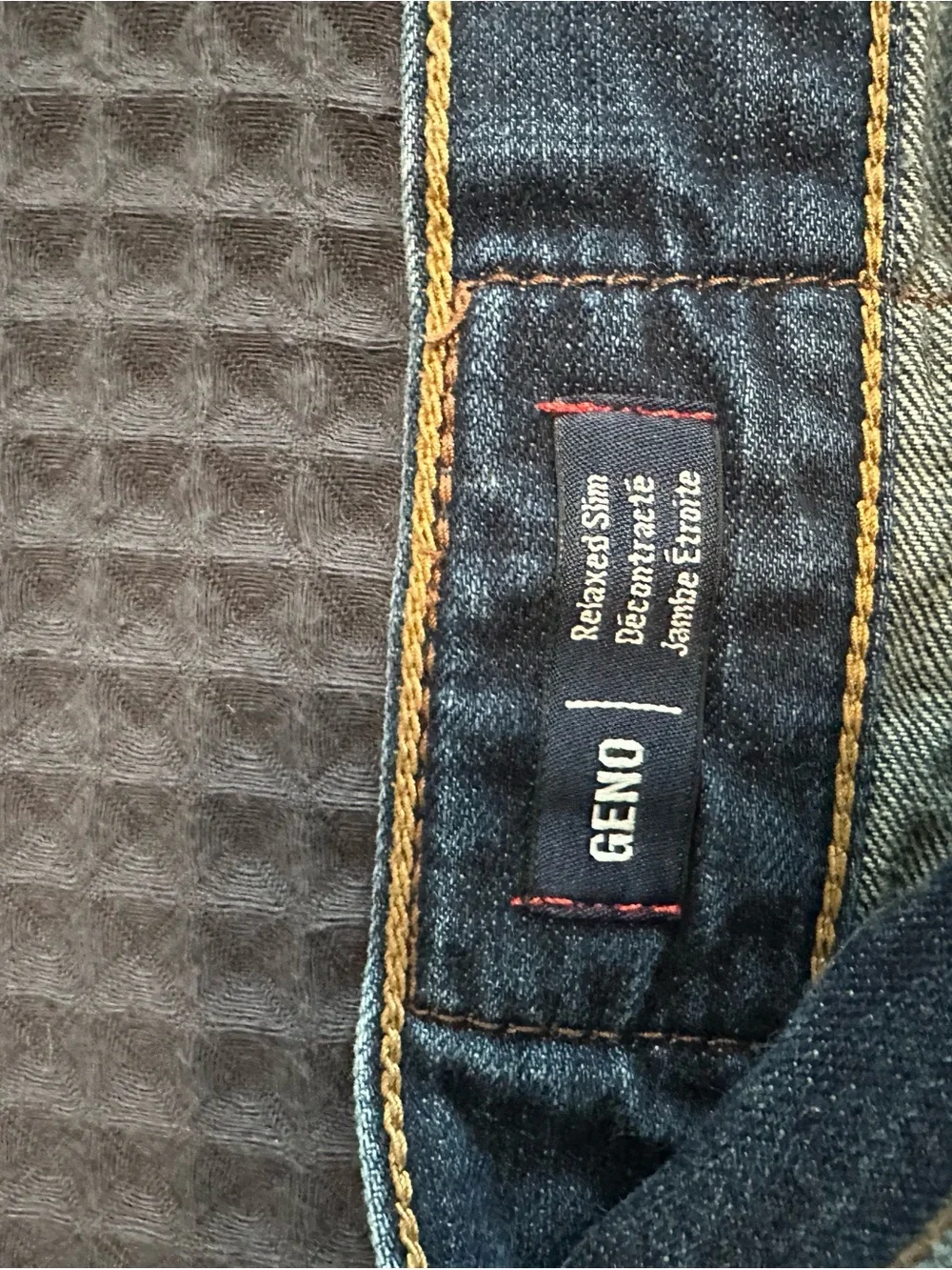 True Religion Men’s Blue Straight Jeans with Red Stitching